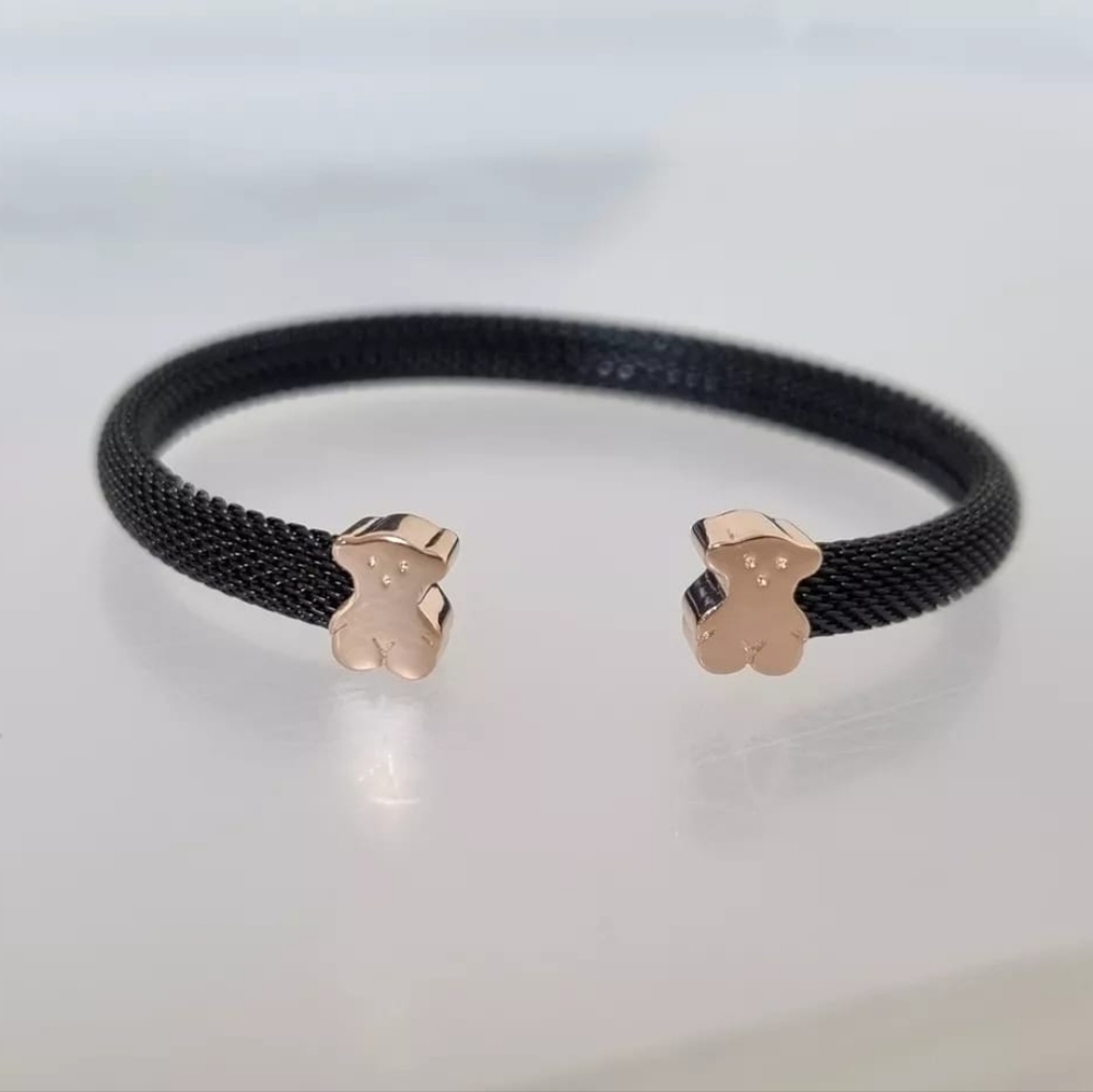 Tous Mesh IP Steel Bangle/Cuff Bracelet